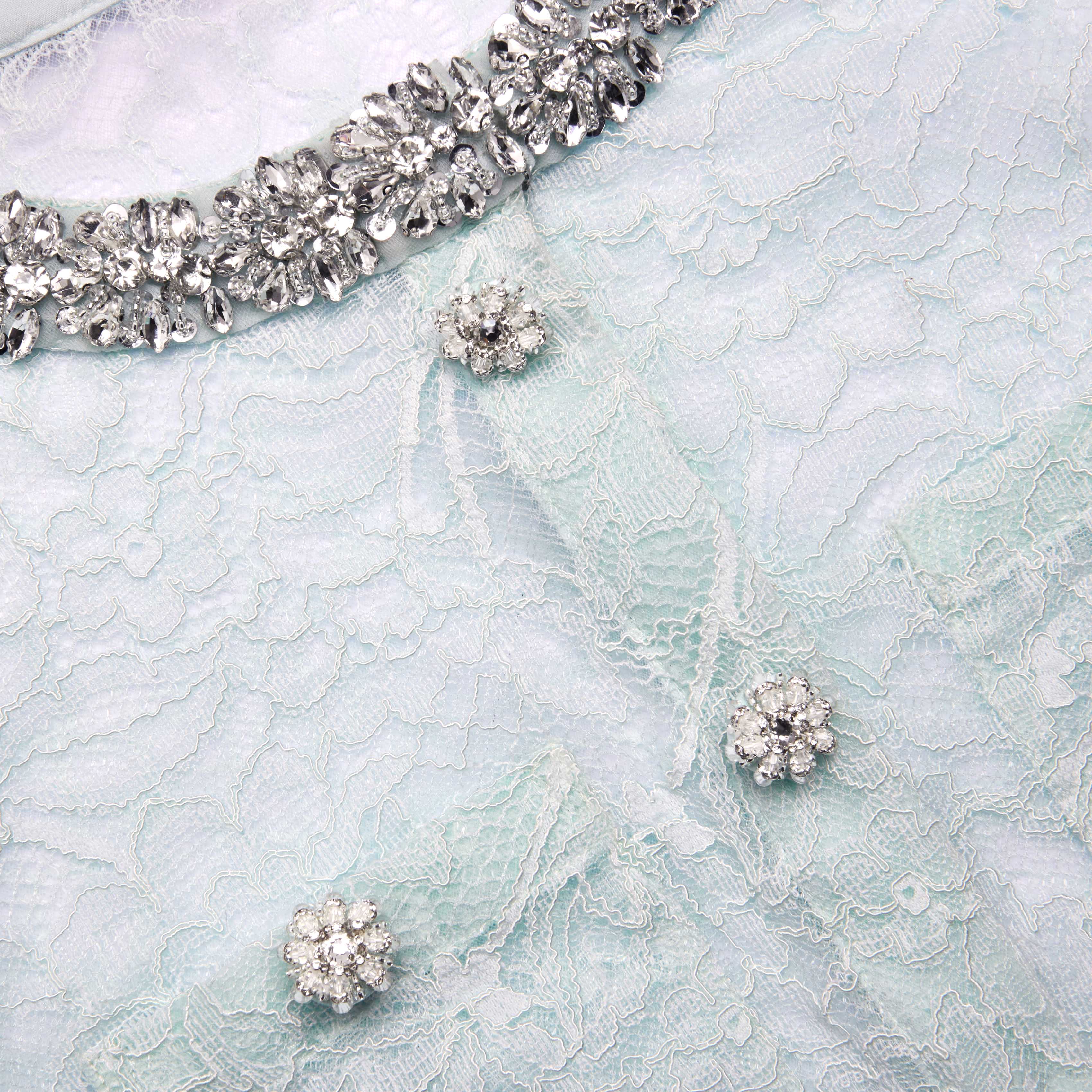Mint Lace Crystal Embellished Jacket – self-portrait