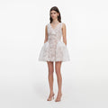 White Tulle Lace Mini Dress