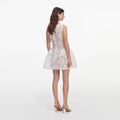 White Tulle Lace Mini Dress