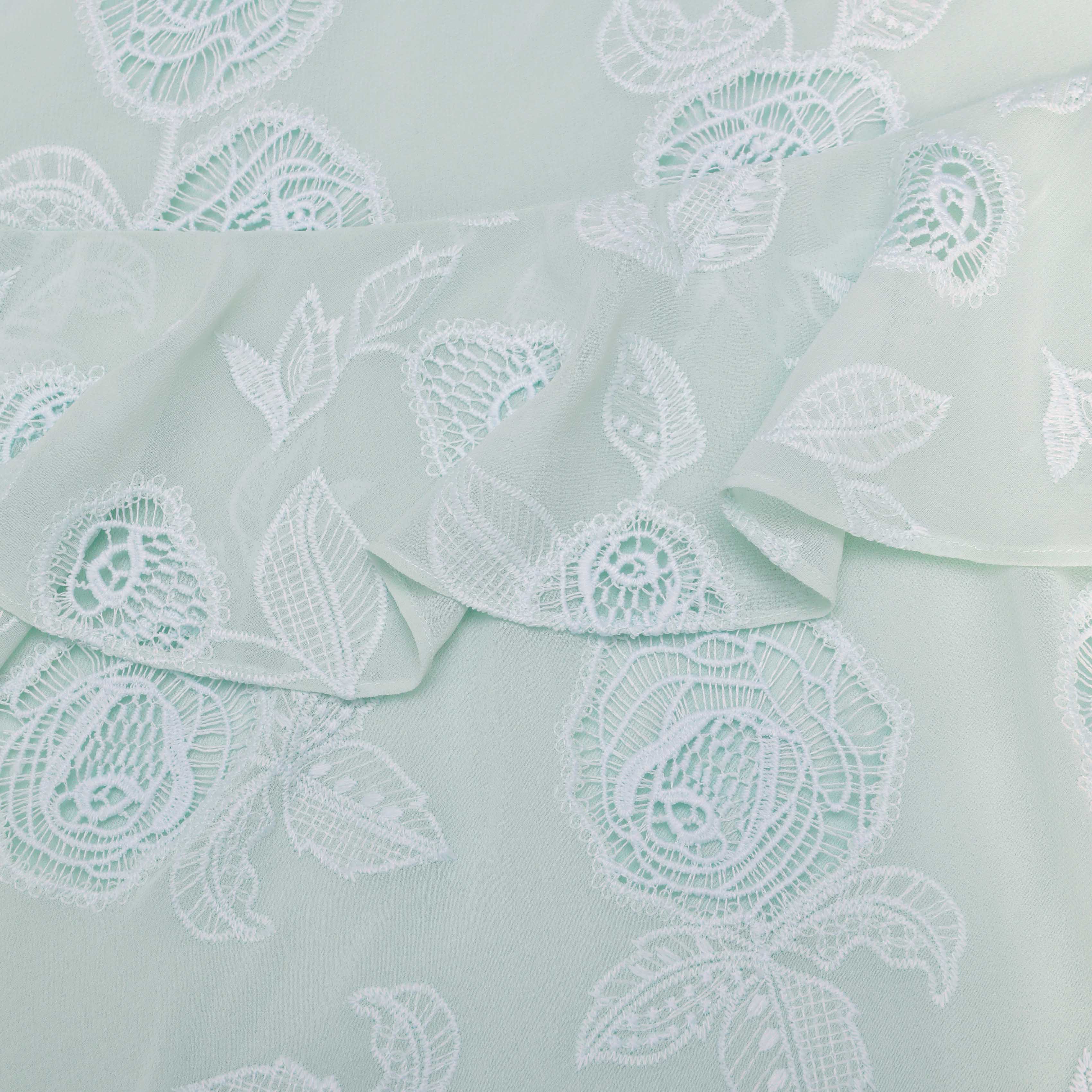 Mint Embroidered Georgette Maxi Dress