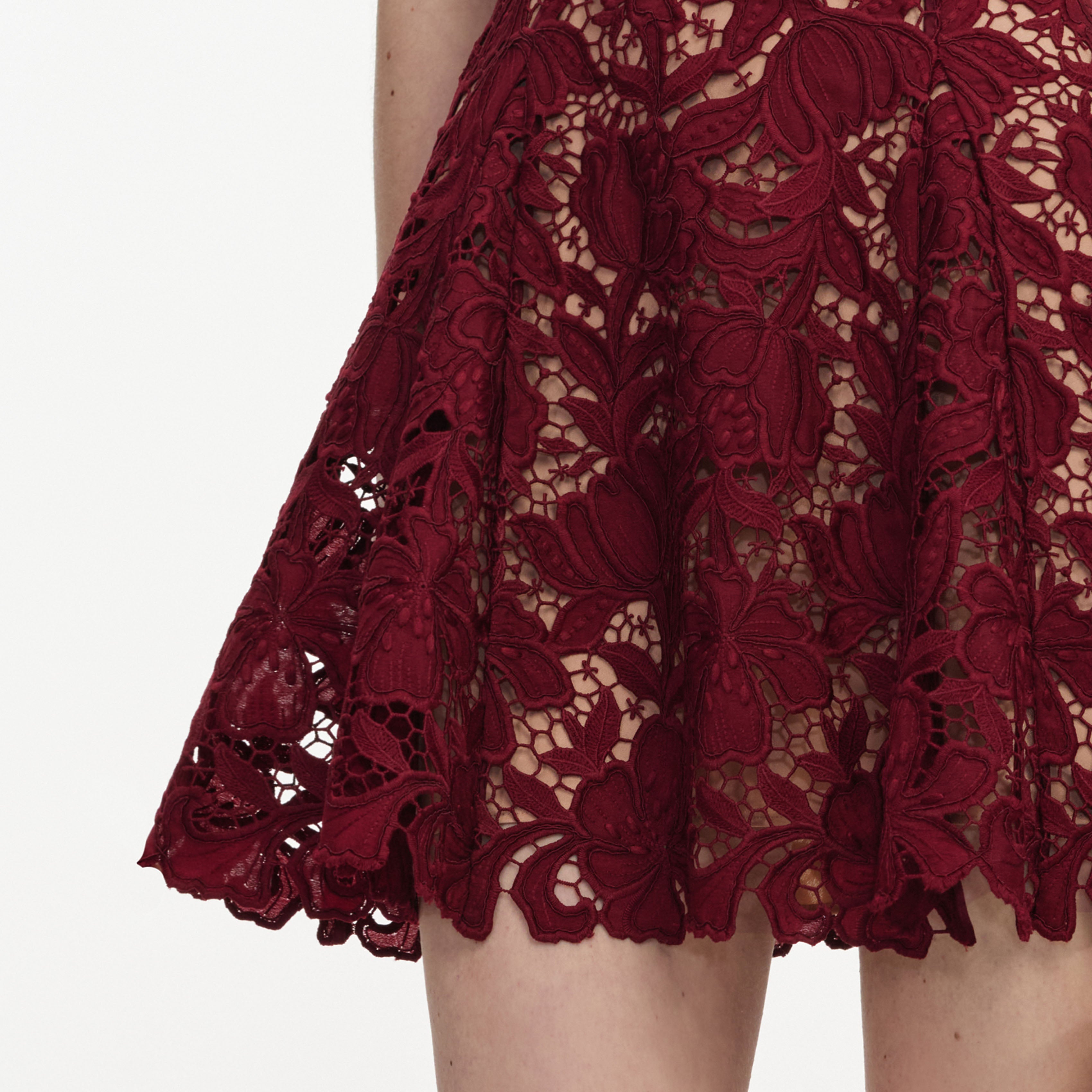 Burgundy Lace Mini Dress self-portrait Burgundy Lace Mini Dress self-portrait