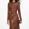 Bronze Rhinestone Midi Dress