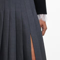 Grey Pleated Maxi Skirt