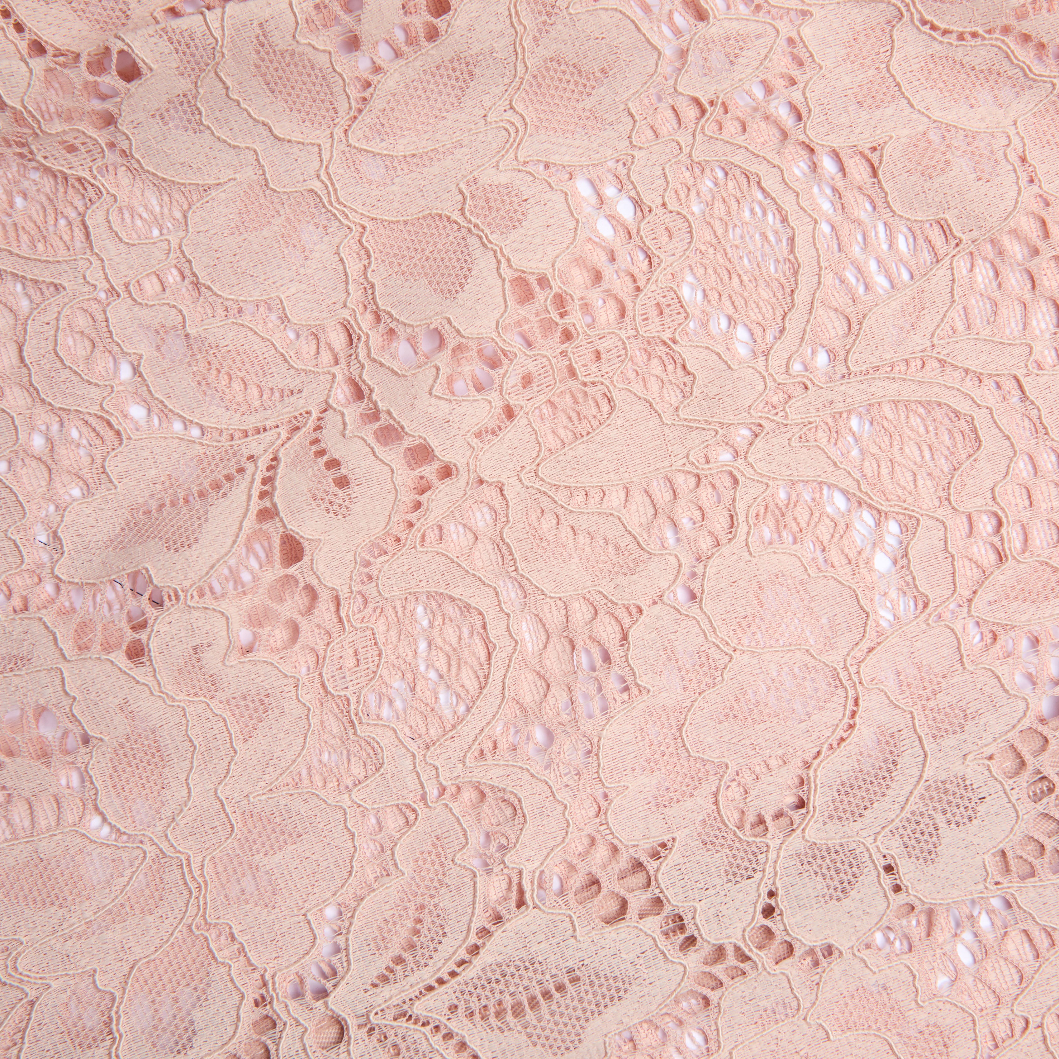 Beige Floral Lace Bodysuit