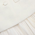 Cream Boucle Shawl Collared Midi Dress