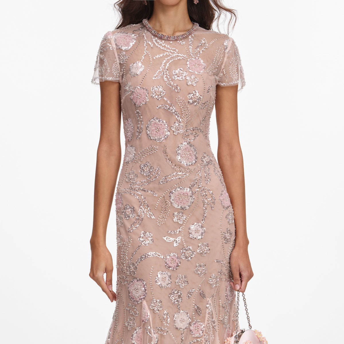self portrait embroidered blossom midi dress Self Portrait Embroidered Blossom Midi Dress Size: US 6