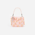 Pink Satin Floral Beaded Tote Bag