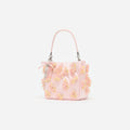 Pink Satin Floral Beaded Tote Bag
