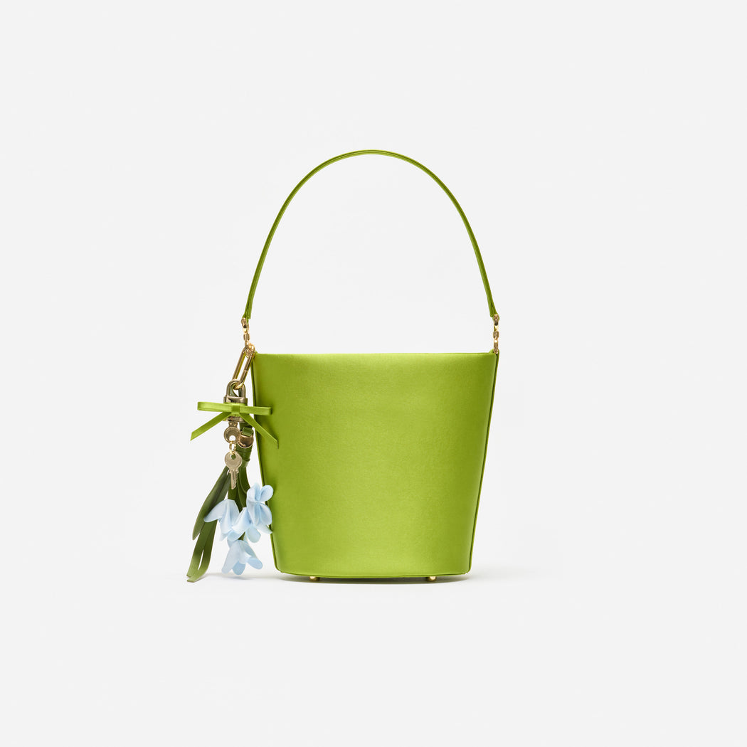 Green Satin Bucket Bag