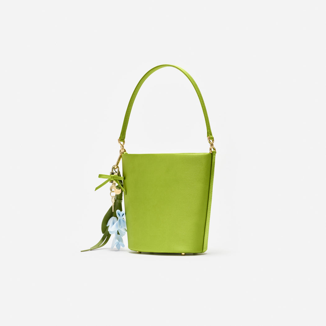 Green Satin Bucket Bag