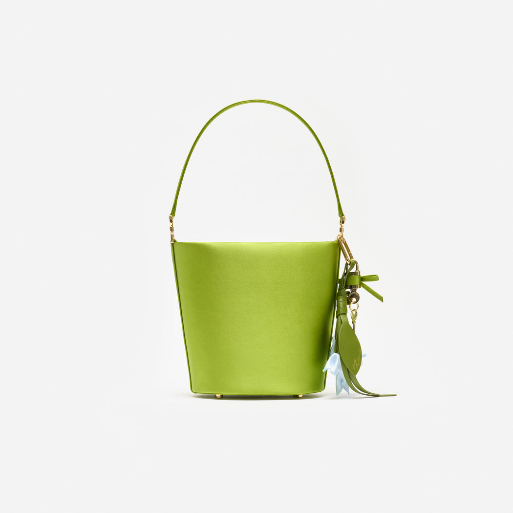 Green Satin Bucket Bag