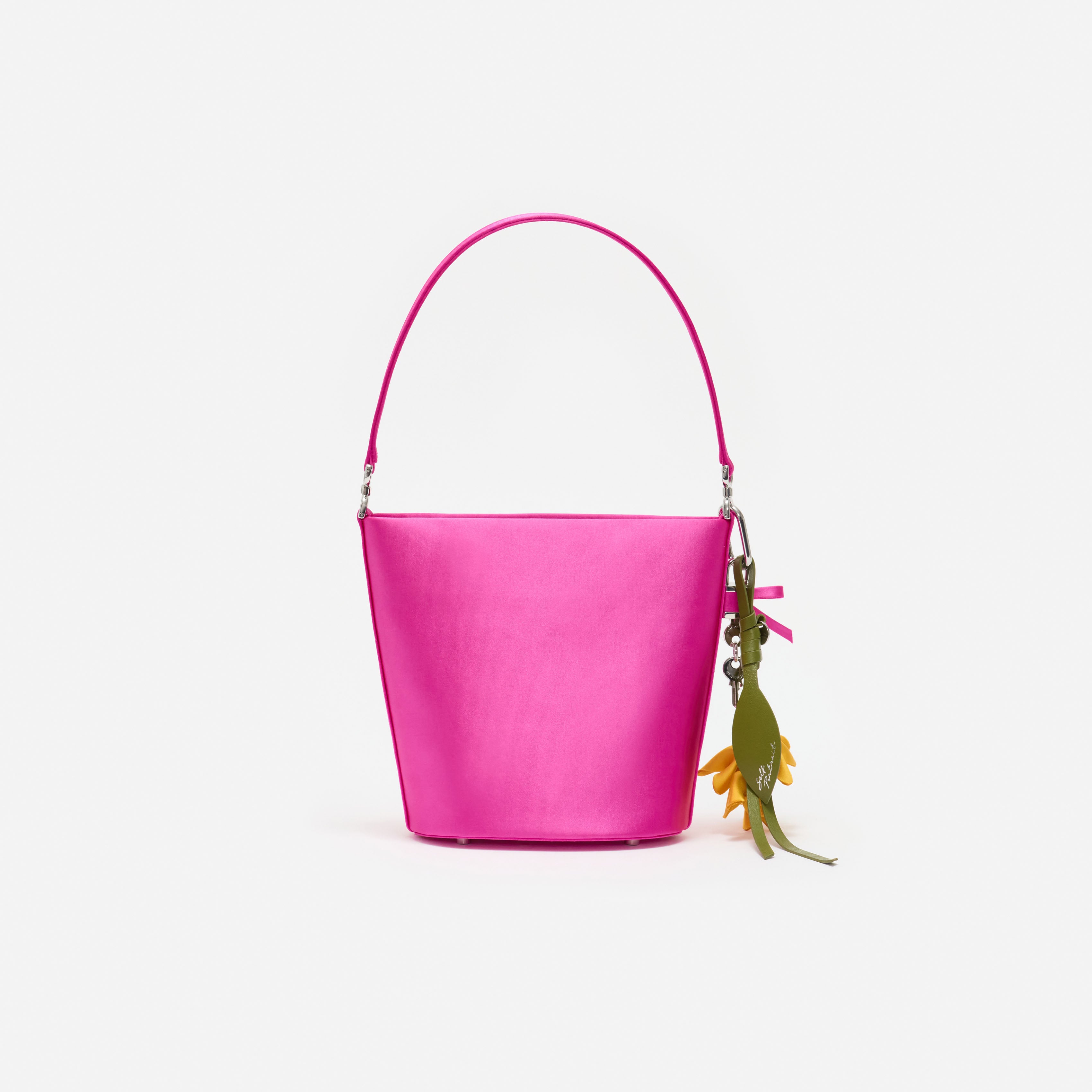 Pink Satin Bucket Bag