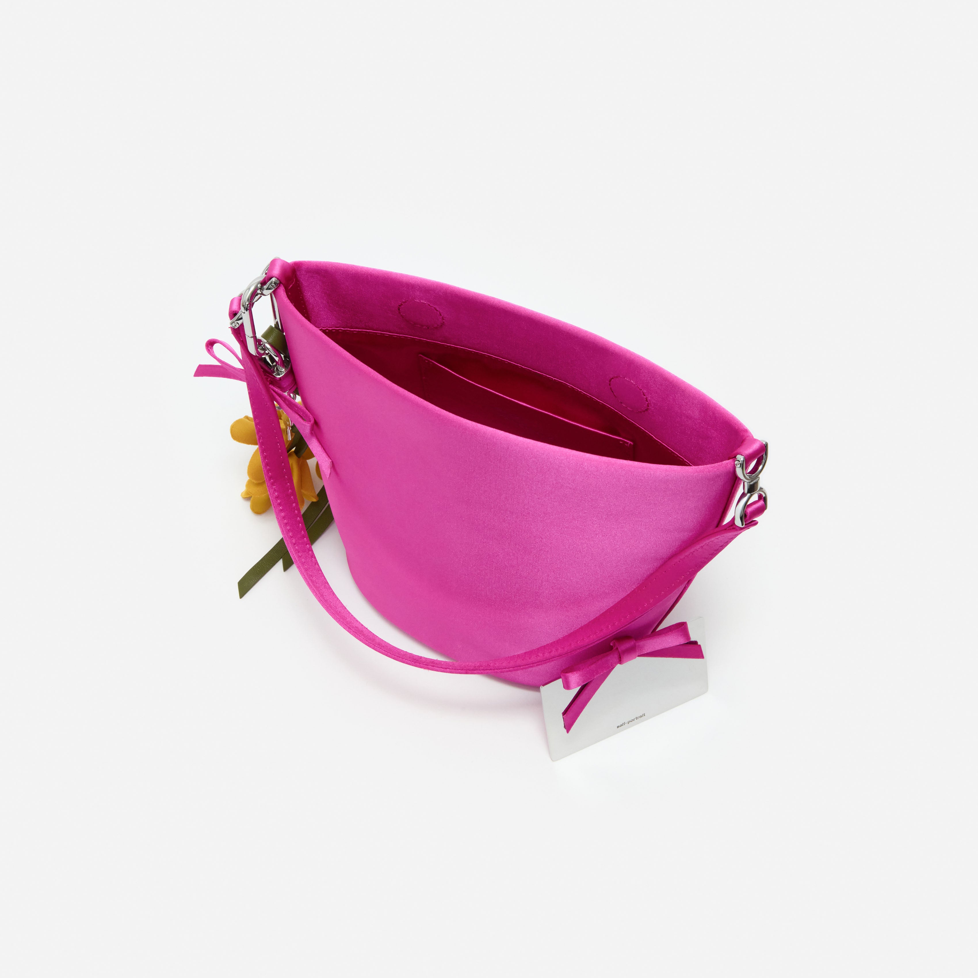 Pink Satin Bucket Bag