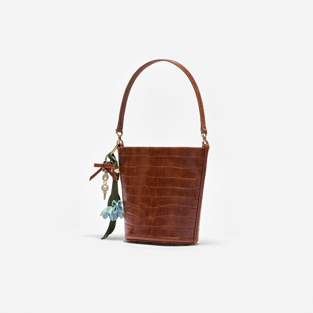 Brown Leather Bucket Bag