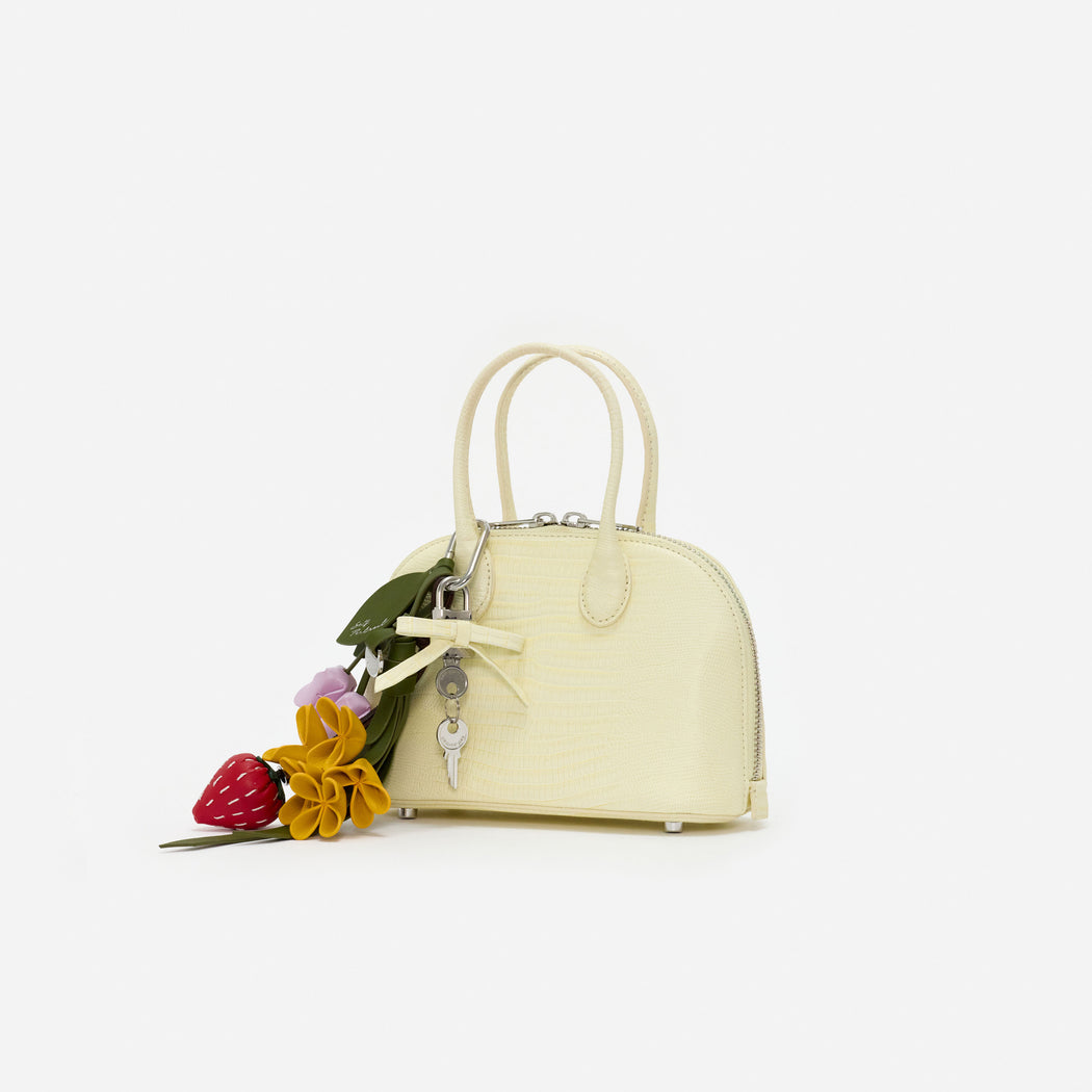 Embossed Leather Yellow Mini Bag