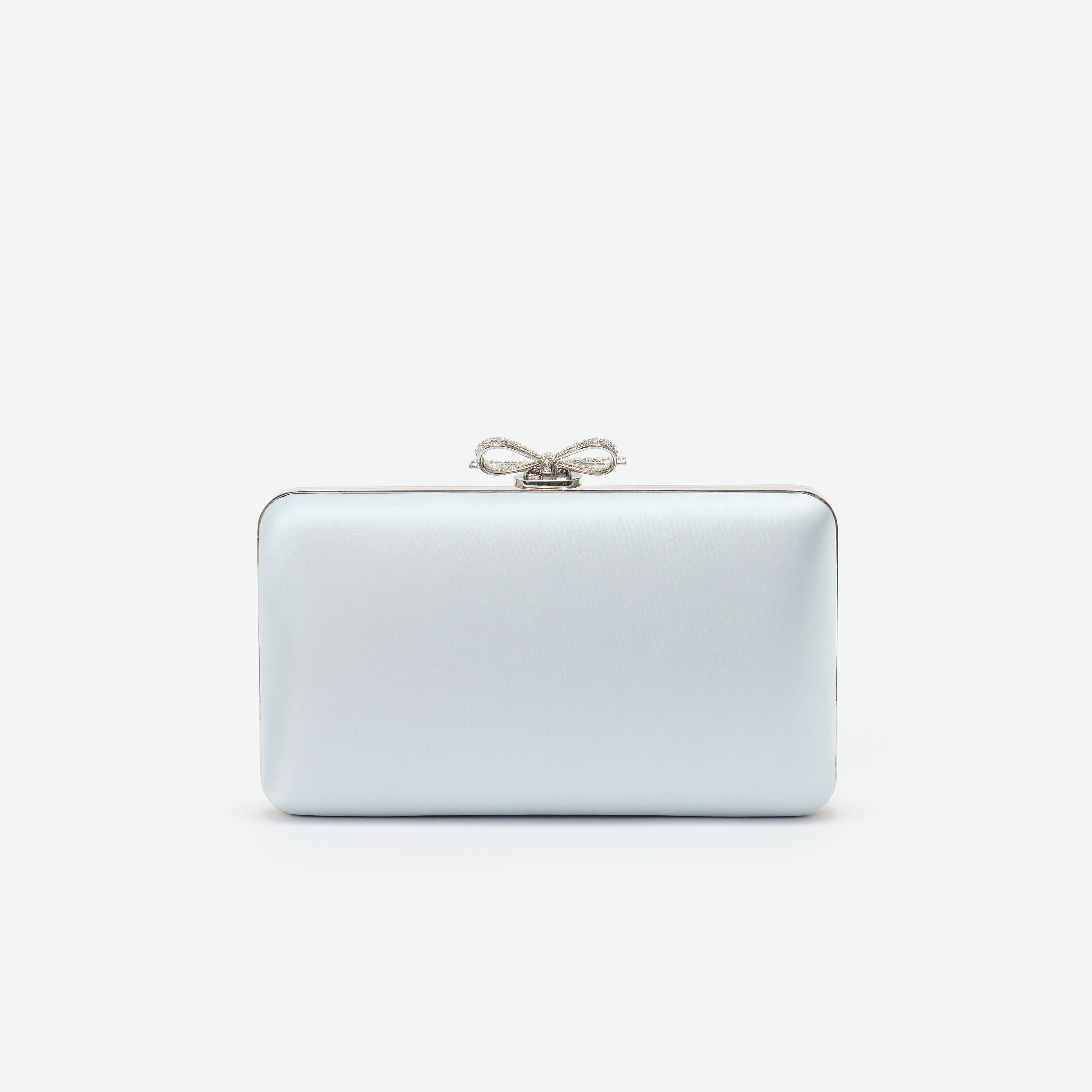 Blue Satin Clutch Bag