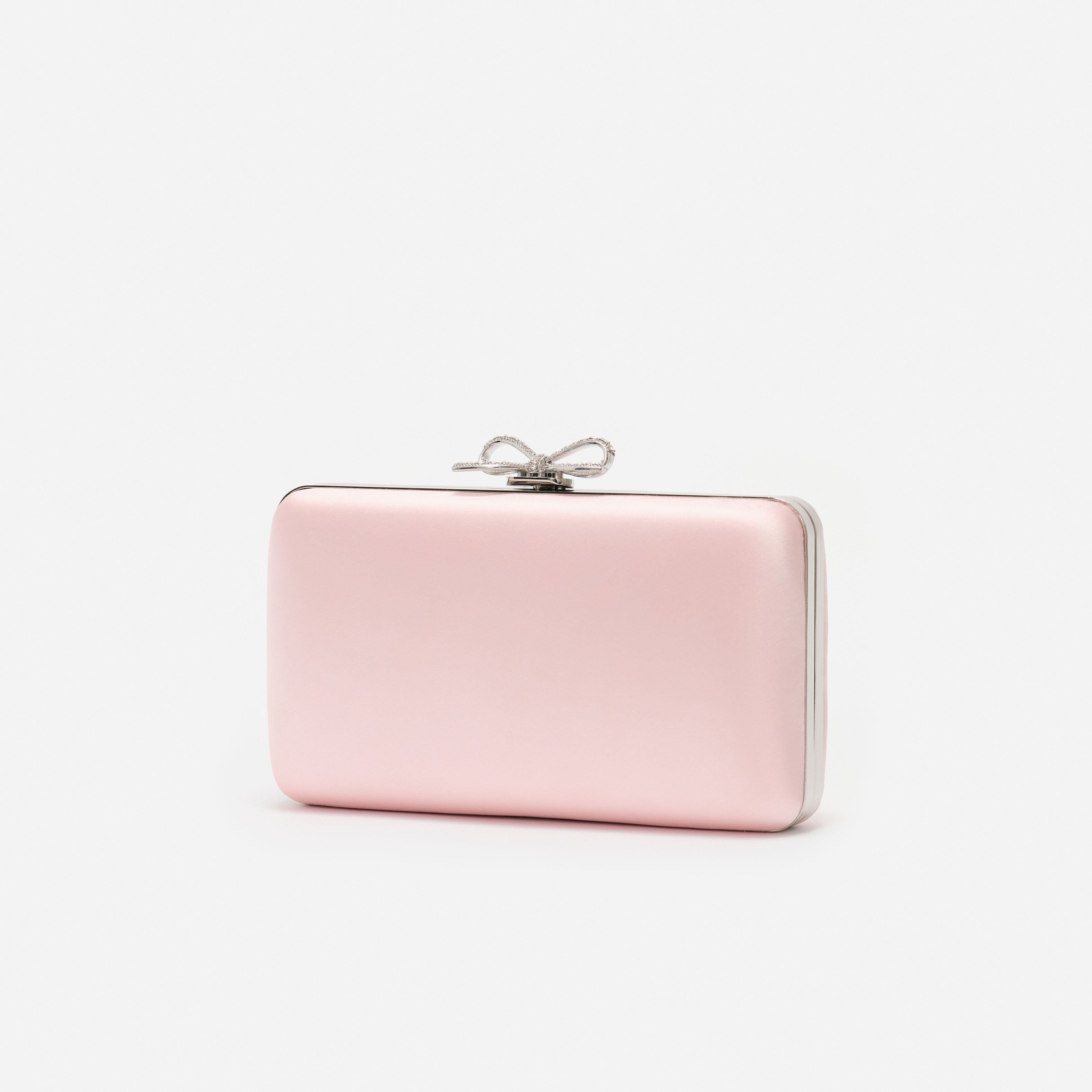 Pink Satin Clutch Bag