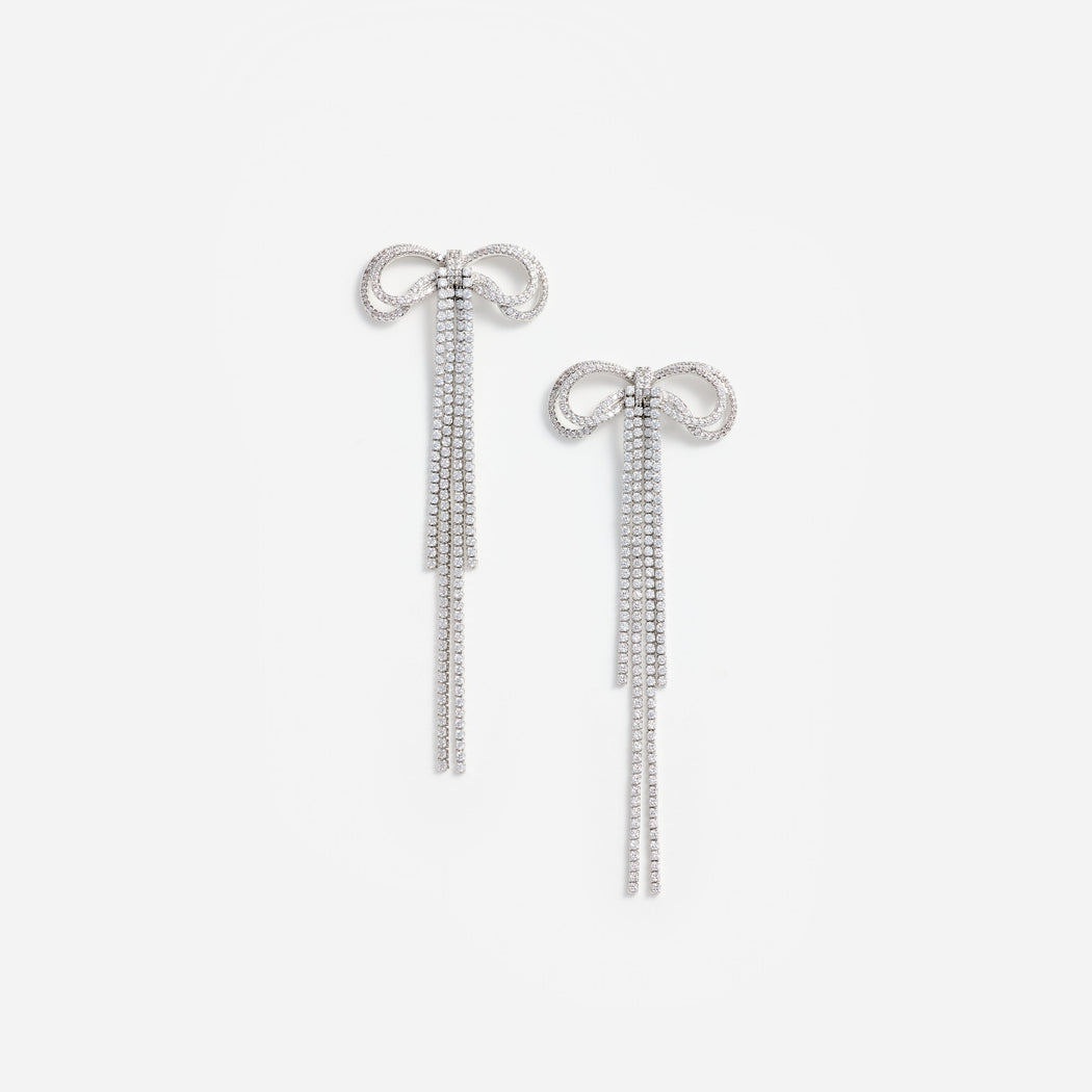 Double Crystal Bow Earrings