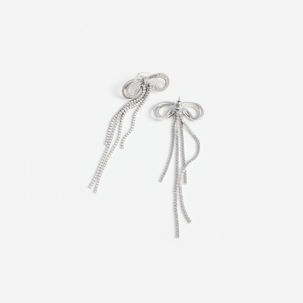 Double Crystal Bow Earrings