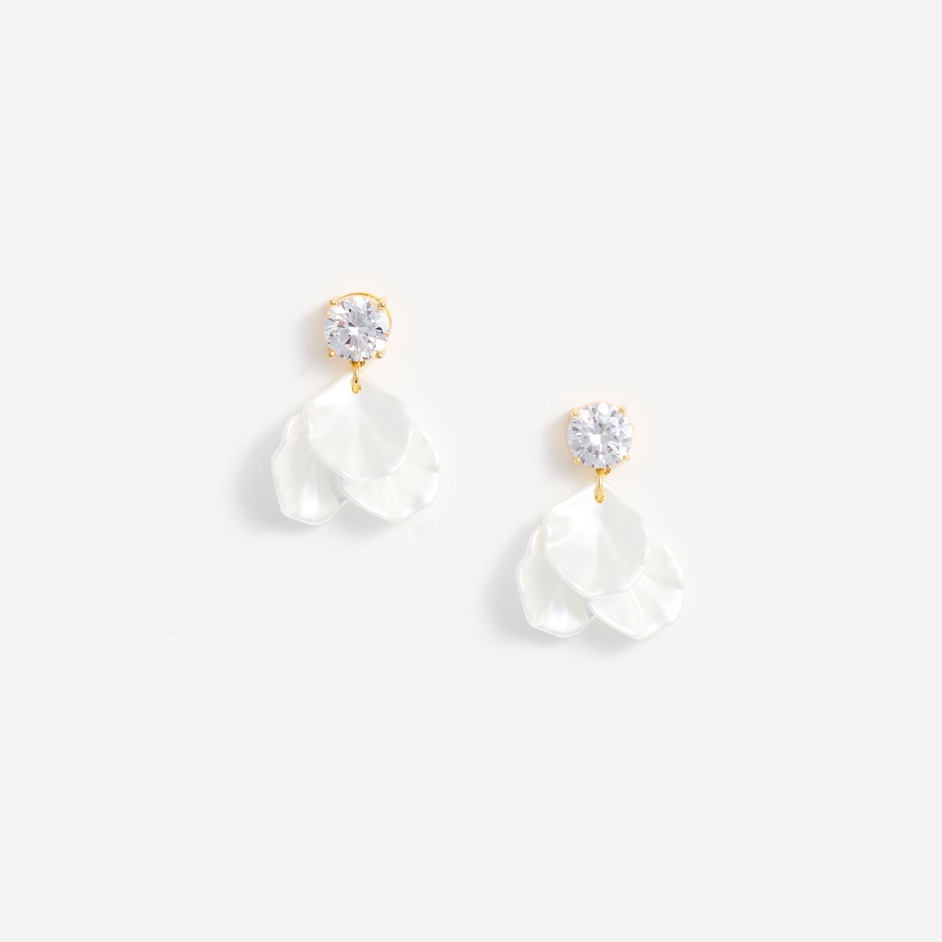 Crystal Pearl Petal Earrings