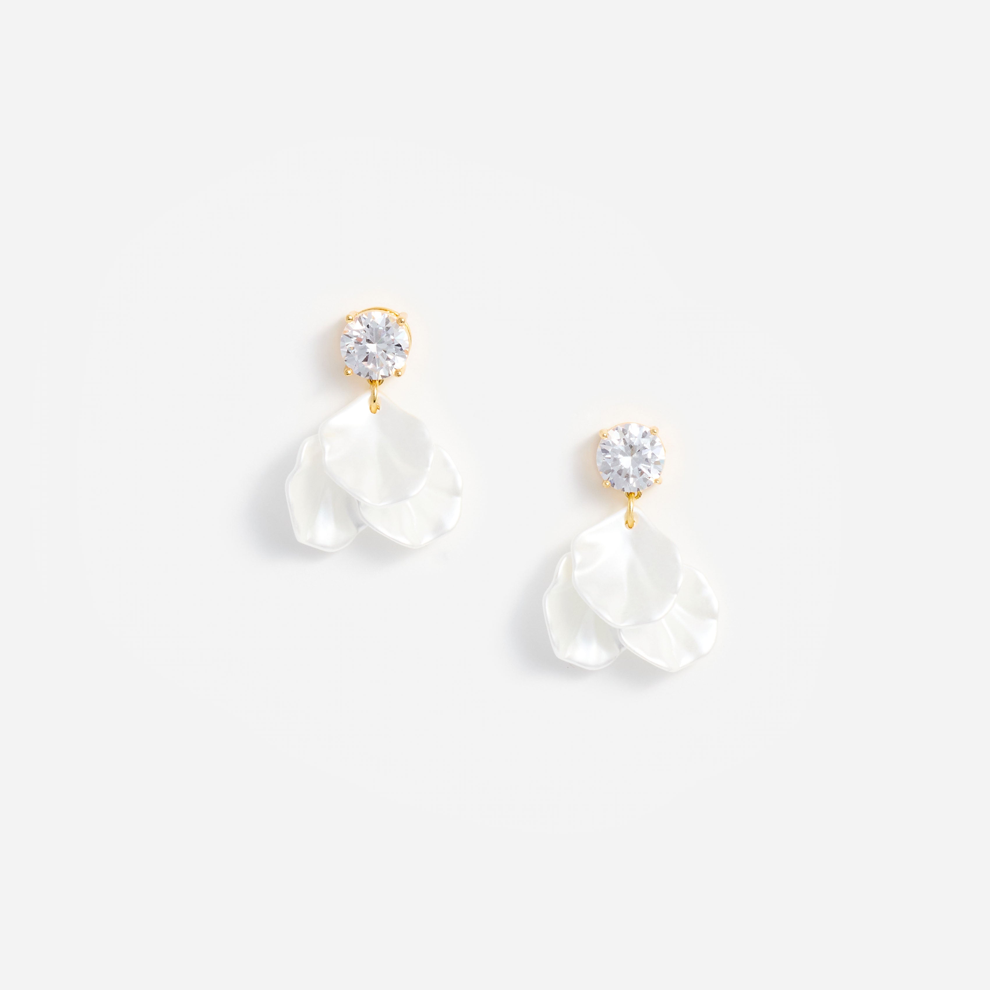 Crystal Pearl Petal Earrings