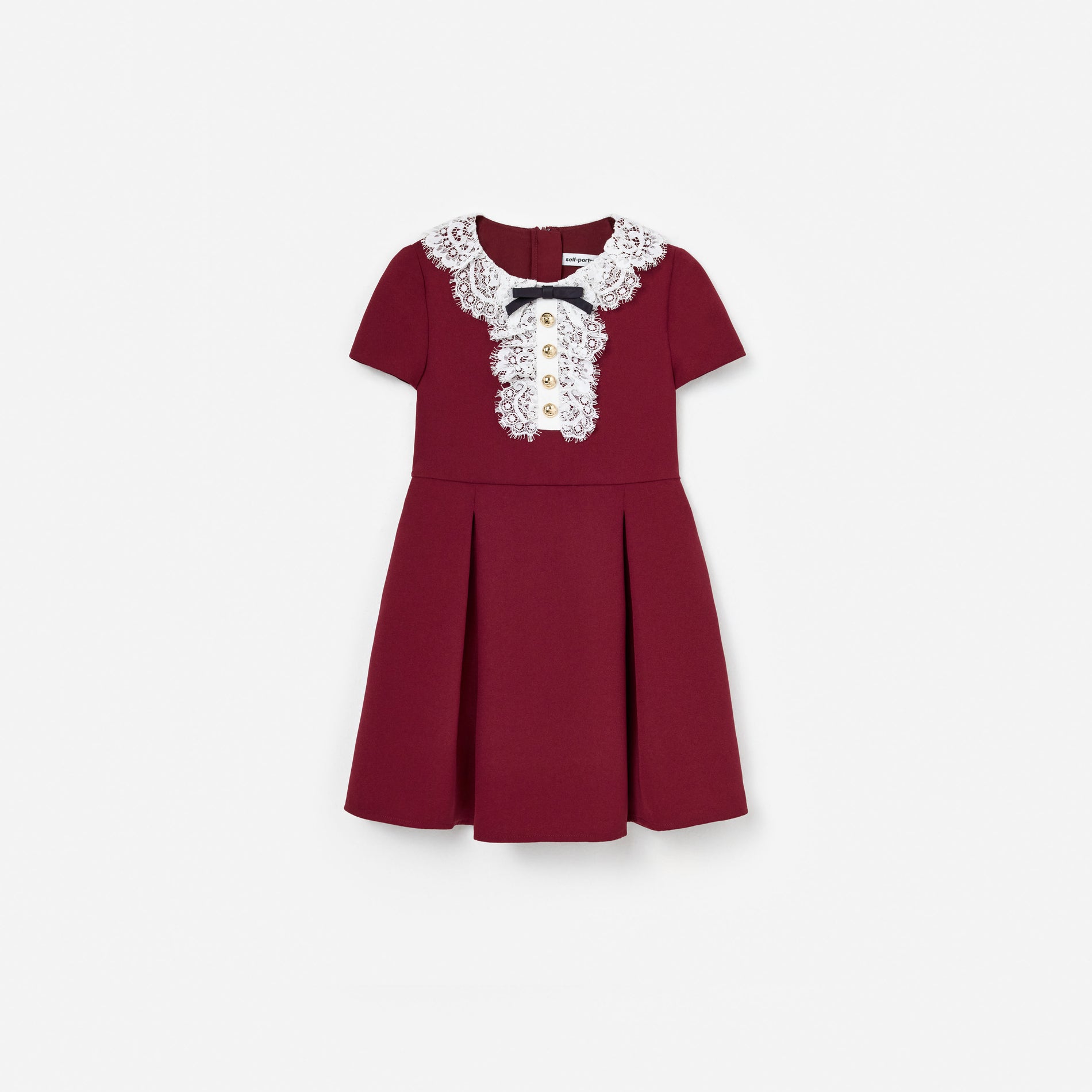 Burgundy Lace Bib Dress