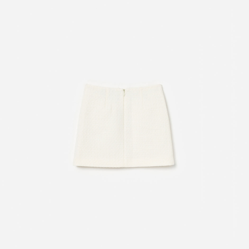 Cream Boucle Skirt