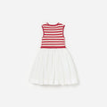 Red Striped Crochet Floaty Dress