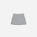 Cream And Navy Striped Knitted Skirt