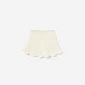 Cream Flower Knitted Skirt