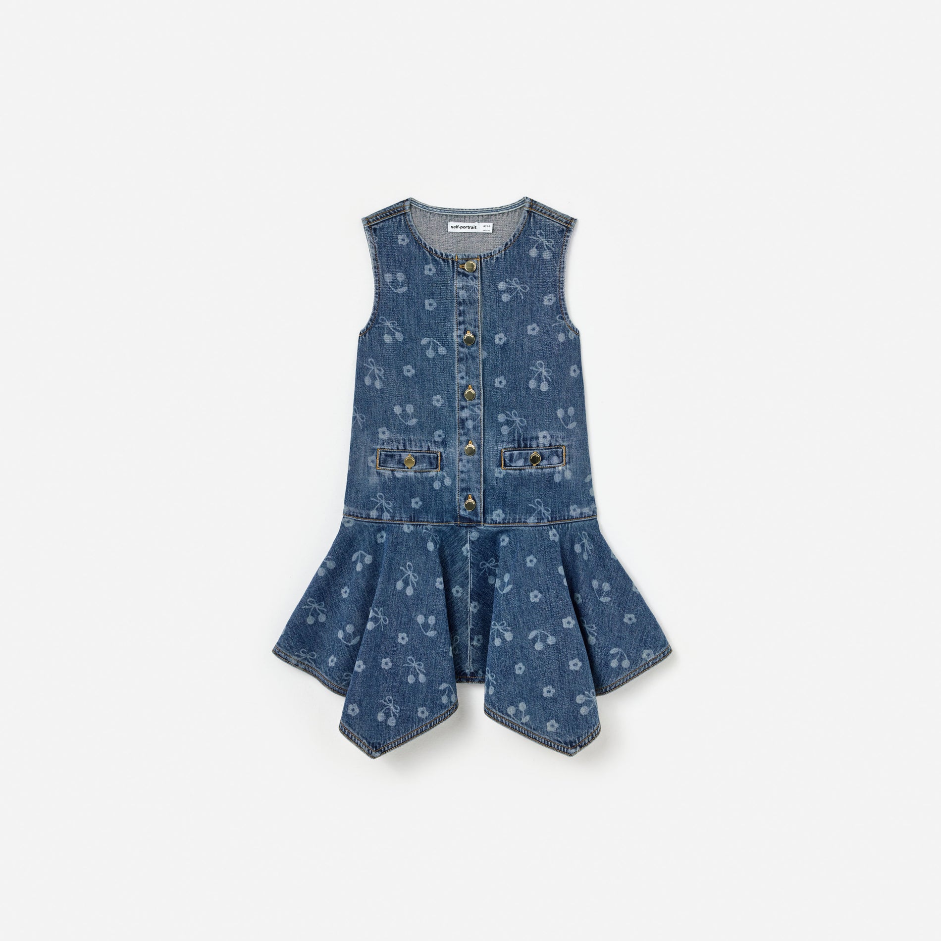 Denim Bow Printed Dress