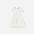 White Lace Pearl Trim Dress