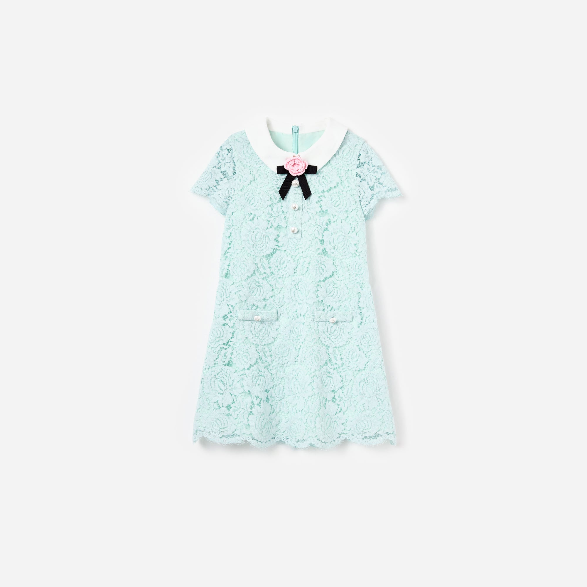 Mint Lace Collared Dress