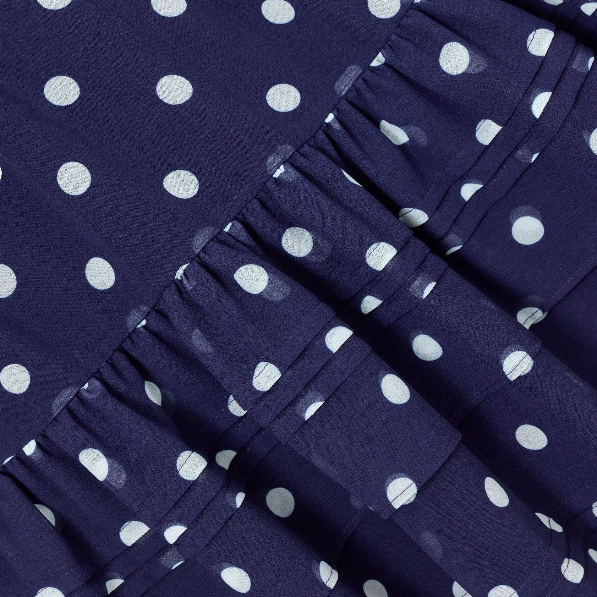 Navy Polka Dot Georgette Dress