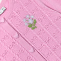 Pink Bow Pointelle Knit Cardigan