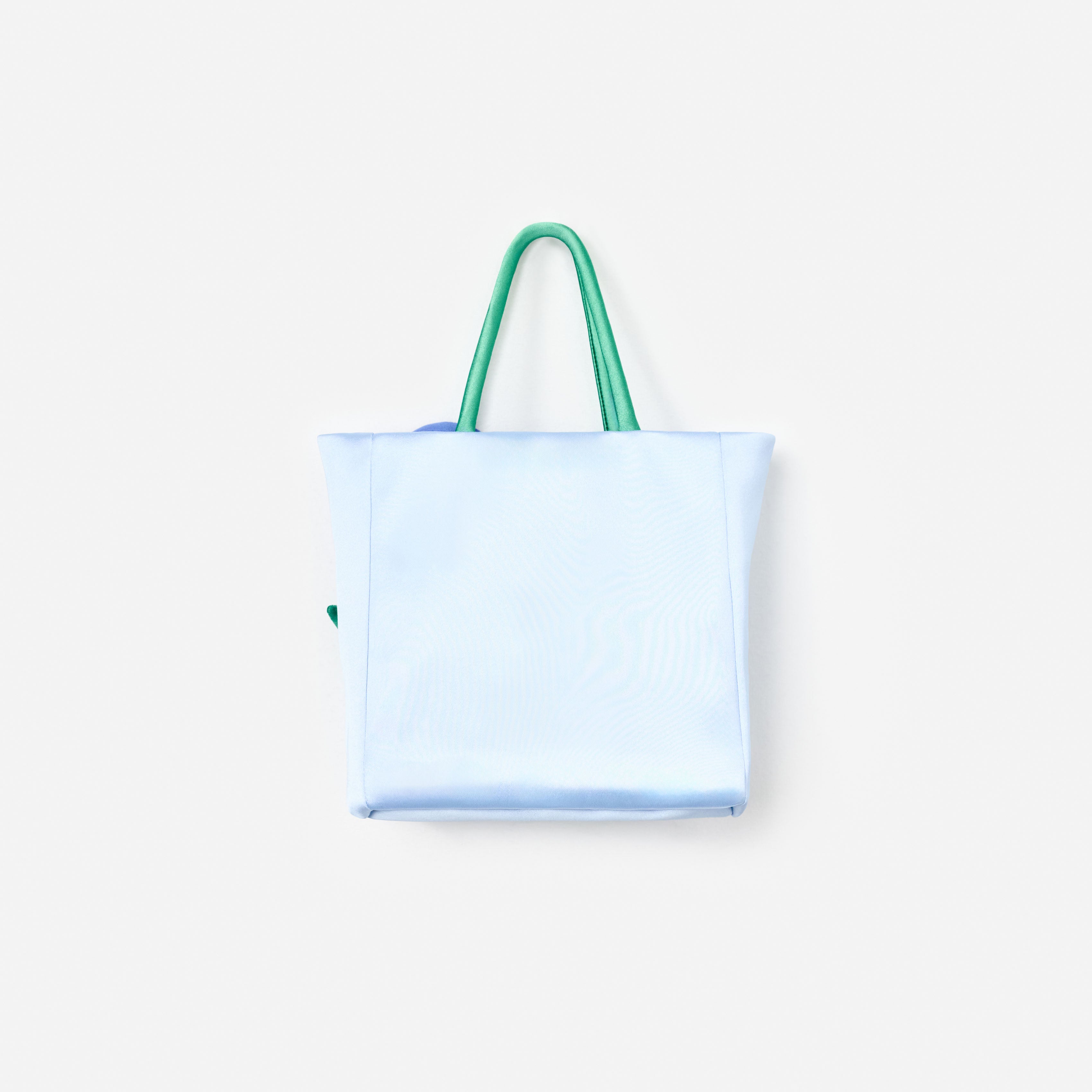 Blue Taffeta 3D Flower Bag