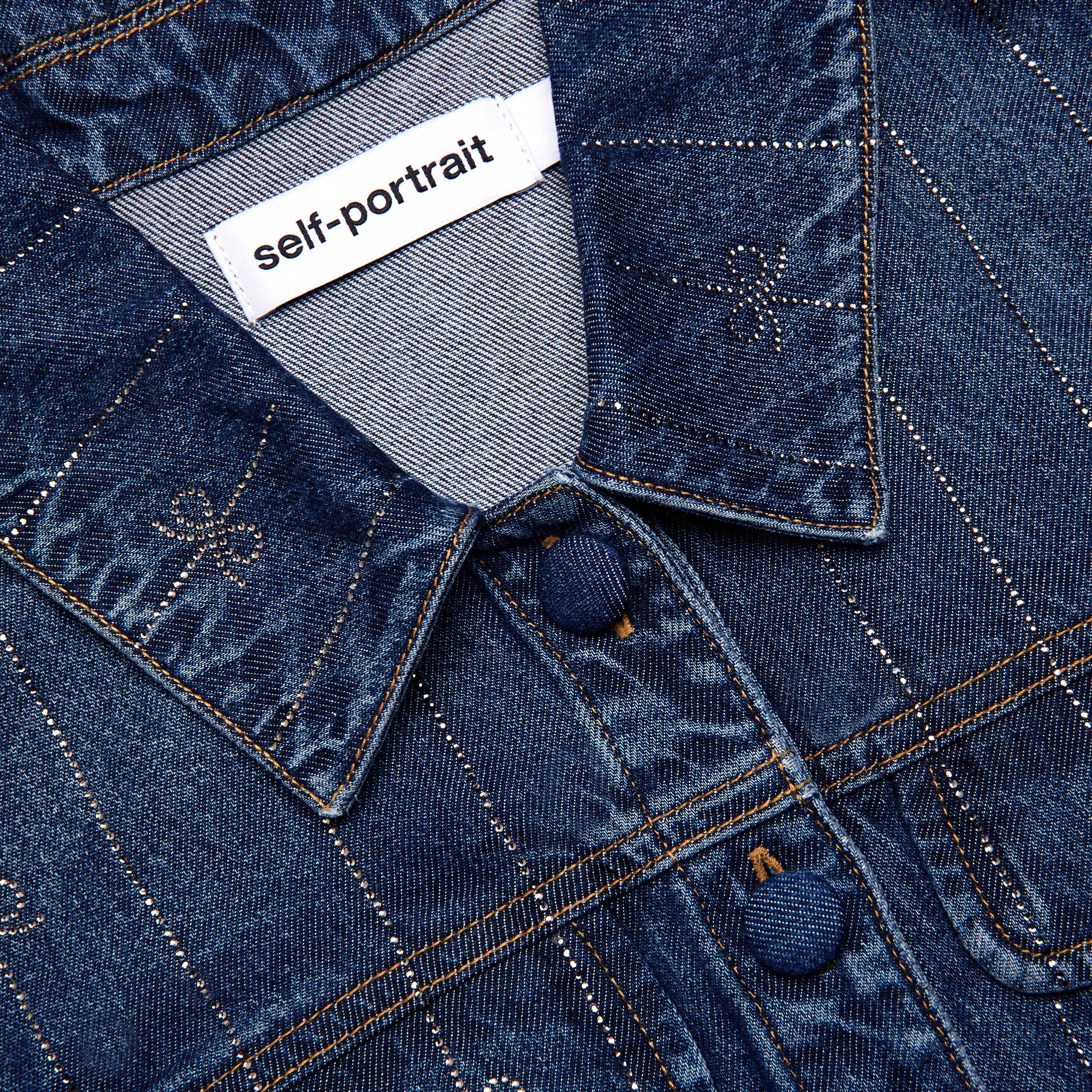 Rhinestone Stripe Denim Mini Dress