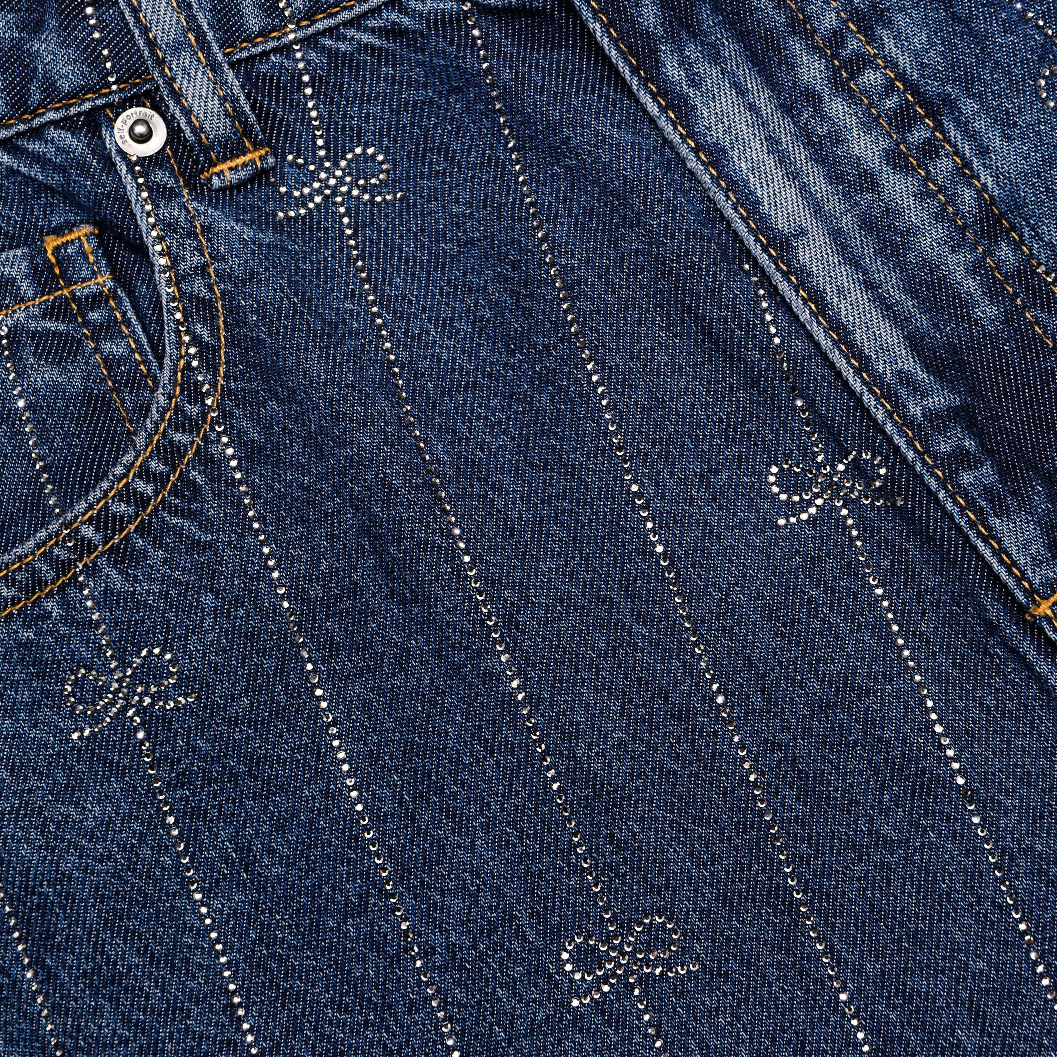 Rhinestone Stripe Denim Jeans