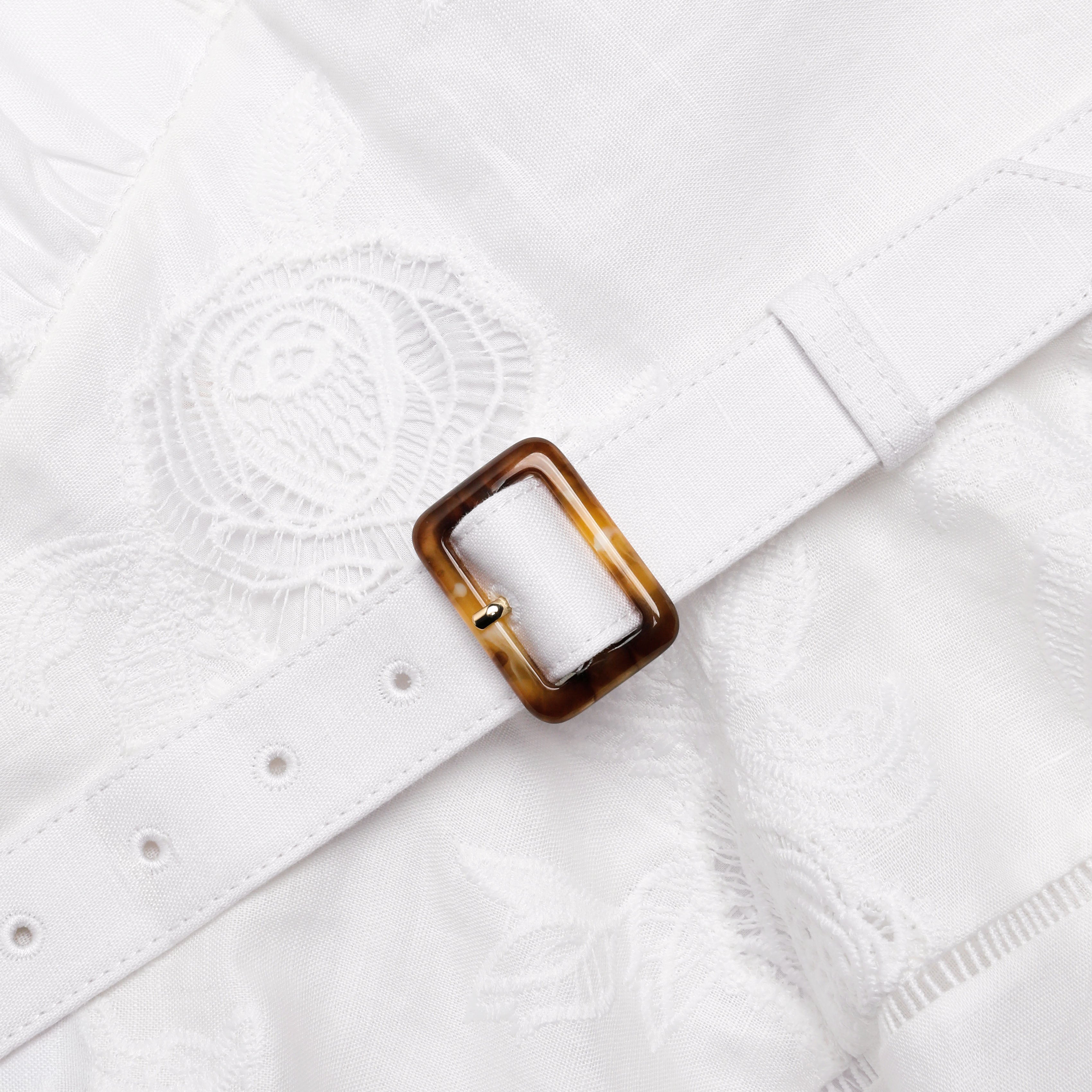 White Linen Blend Peplum Mini Dress