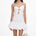 White Cotton Bodice Mini Dress
