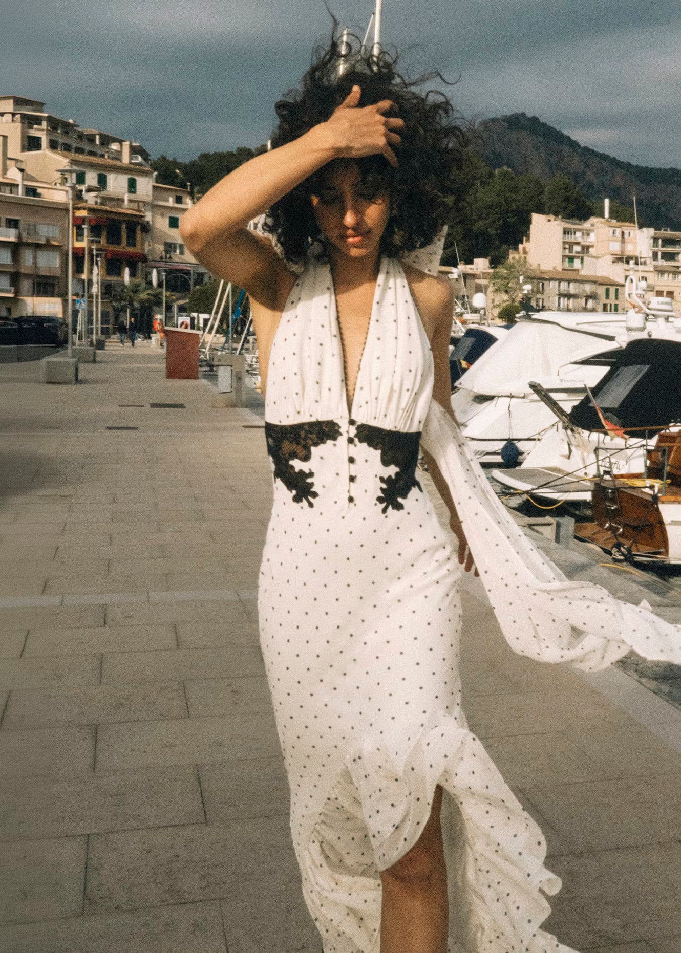 Polka Dot Halter Neck Midi Dress self-portrait Polka Dot Halter Neck Midi Dress self-portrait