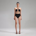 Black High Cut Bikini Brief