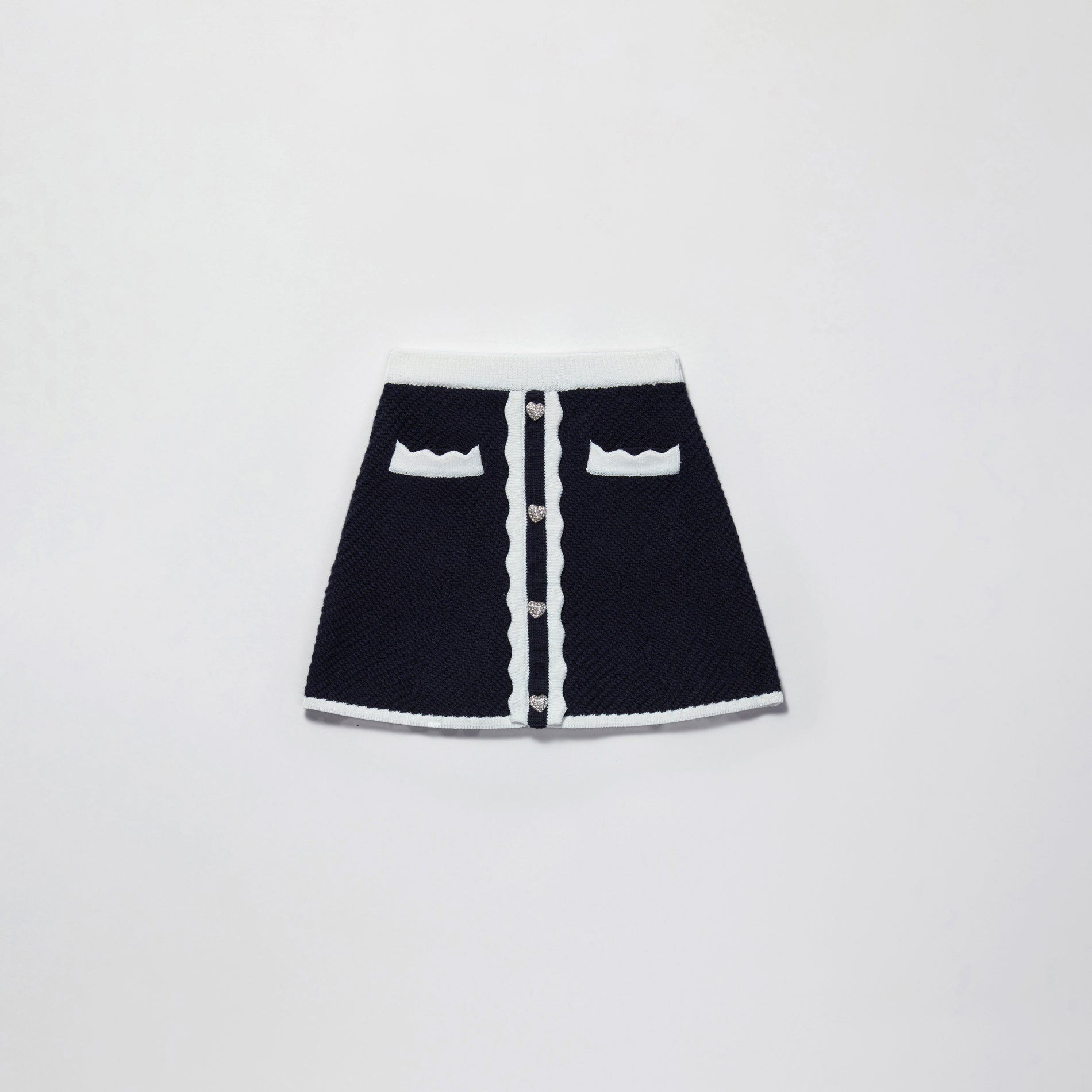 Navy Knit Mini Skirt