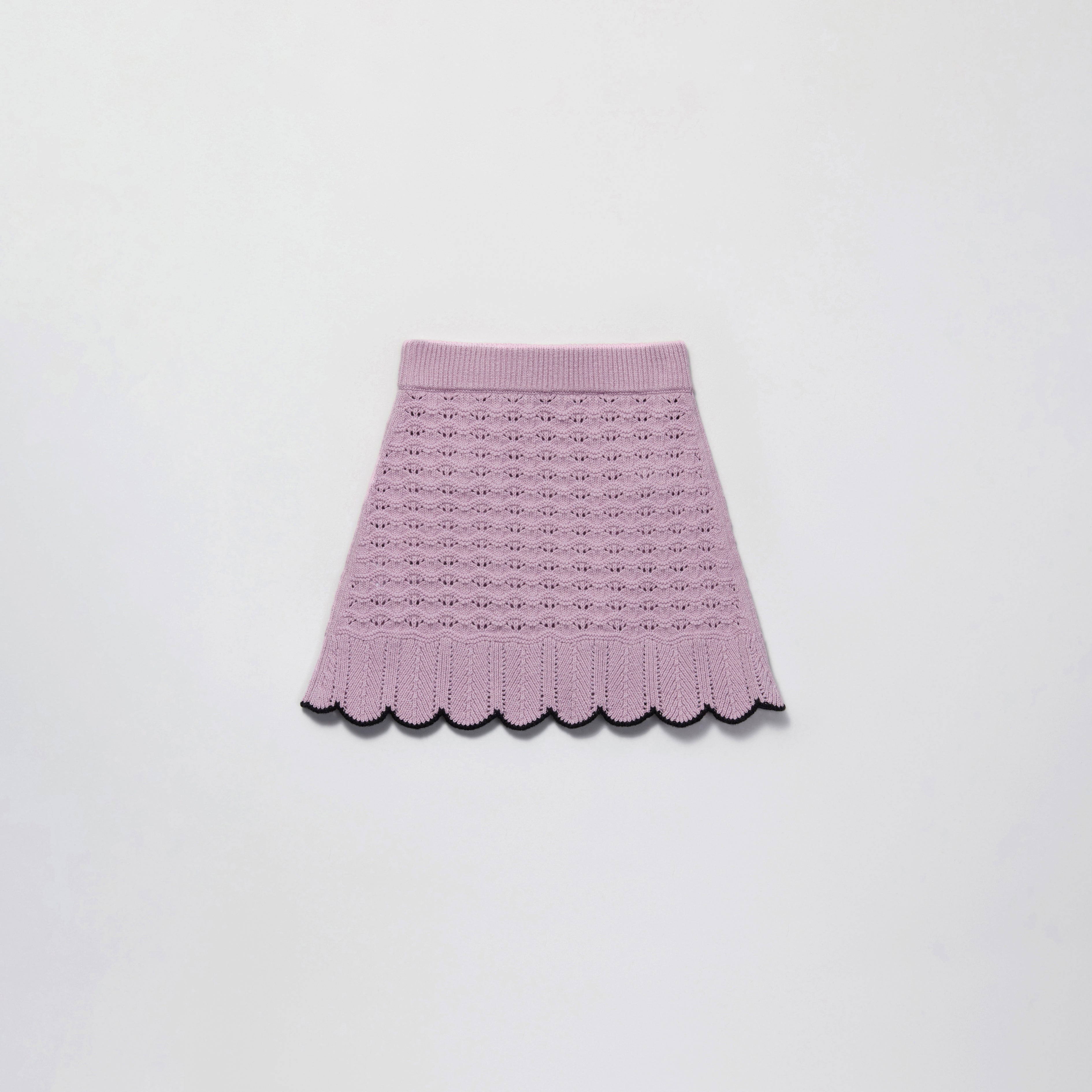 Lilac Crochet Knit Mini Skirt