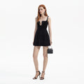 Black Velvet Skater Mini Dress