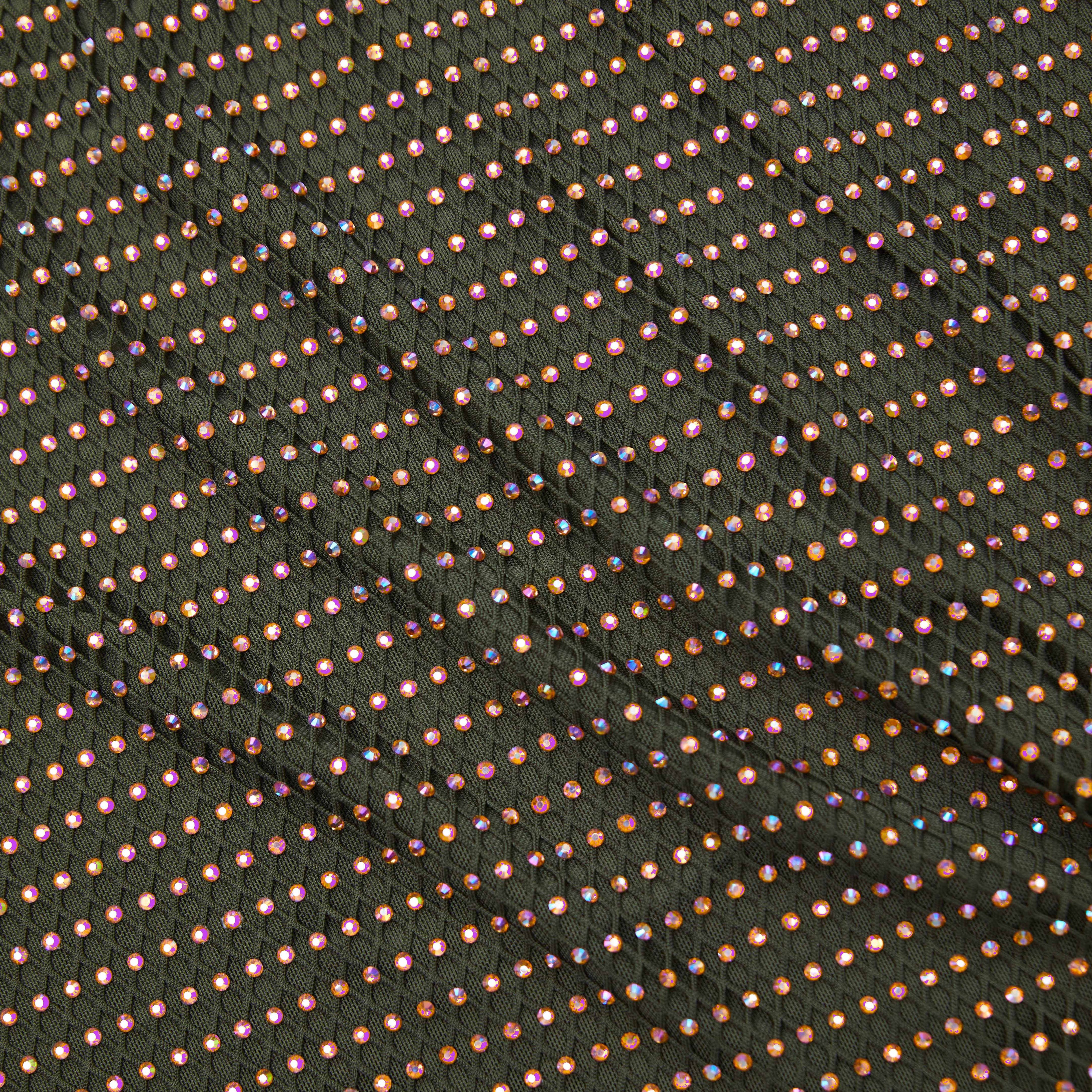 Khaki Rhinestone Maxi Dress