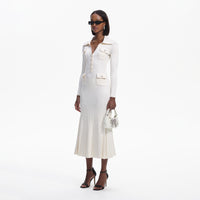 Cream Knit Midi Dress