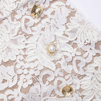 Cream Cord Lace Mini Dress