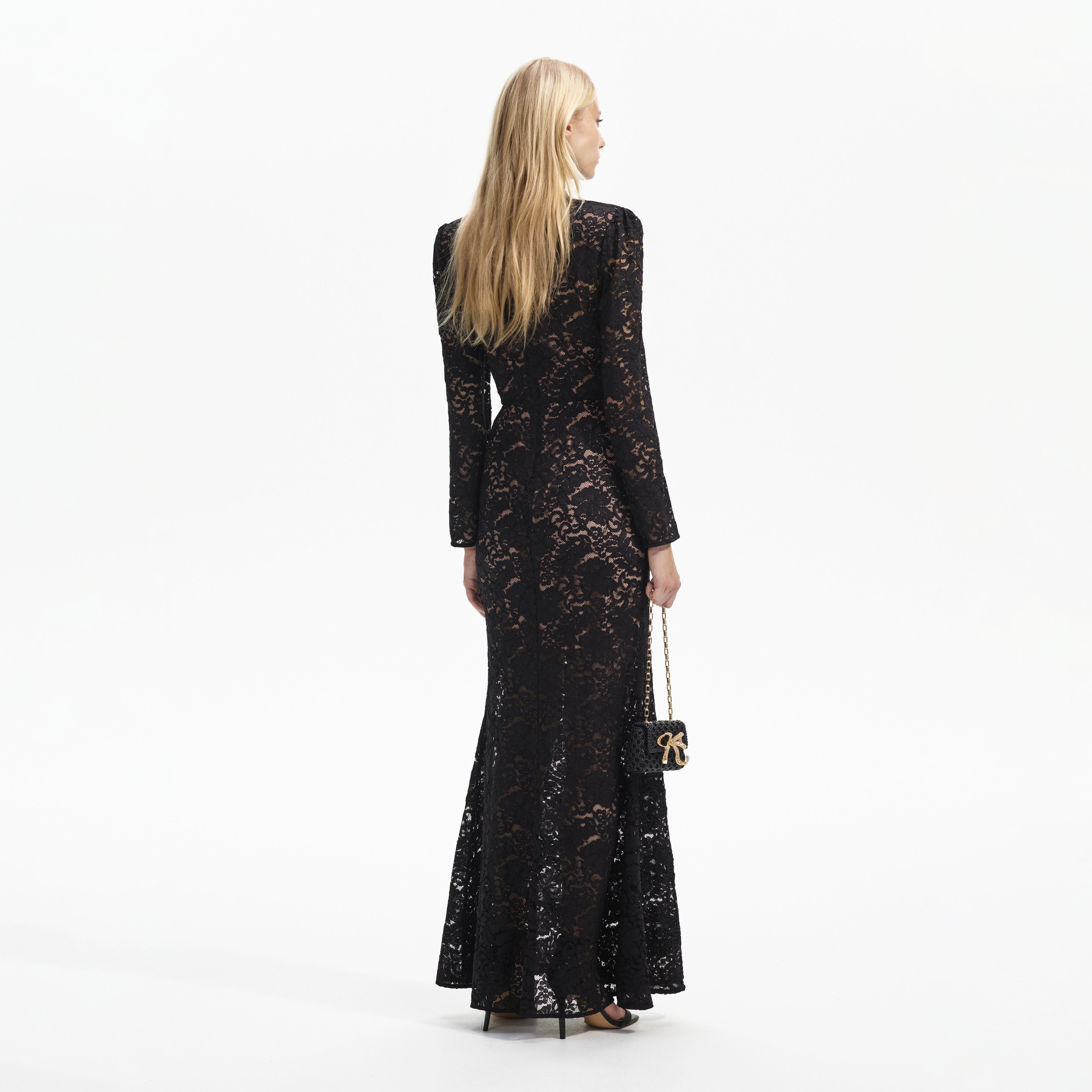 Black Cord Lace Maxi Dress