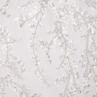 White Crepe Embellished Midi Dress